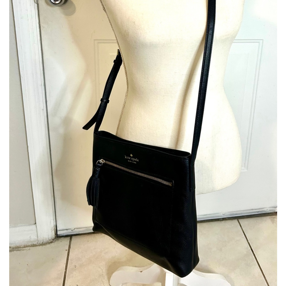 Kate Spade Chester Street Dessi Pebled Leather Crossbody Black - Picture 6 of 7